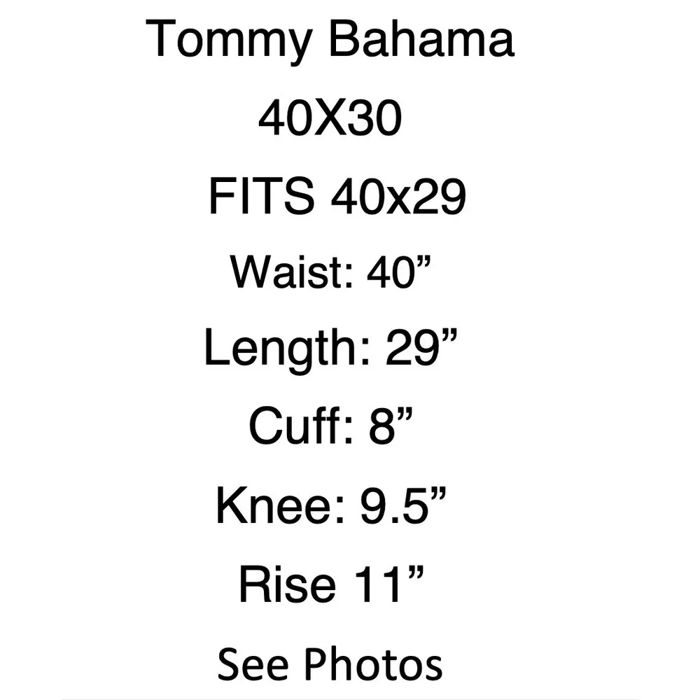 Tommy Bahama Performance Pants Mens 40x30 Navy Blue Boracay Stretch Polyester